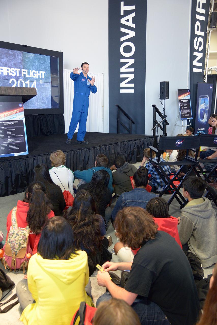 Astronaut Rex Walheim meets students at the USA Science and Engineering Festival in Washington on April 25, 2014. Part of Batch image transfer from Flickr.