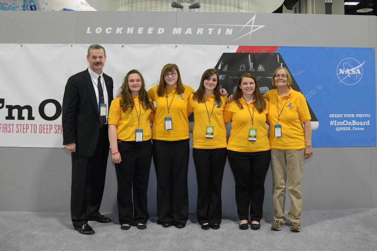 The winner of the high school portion of the Exploration Design Challenge is announced at the USA Science and Engineering Festival in Washington on April 25, 2014. Group photo of students. Part of Batch image transfer from Flickr.