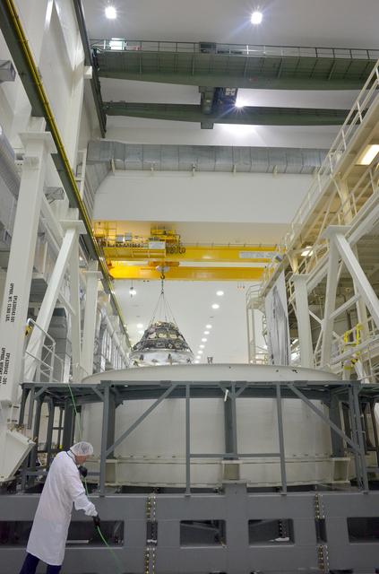 NASA image: Crew Module / Service Module mating operation