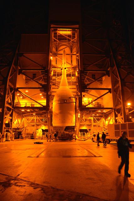NASA image: Orion and Transporter at Pad