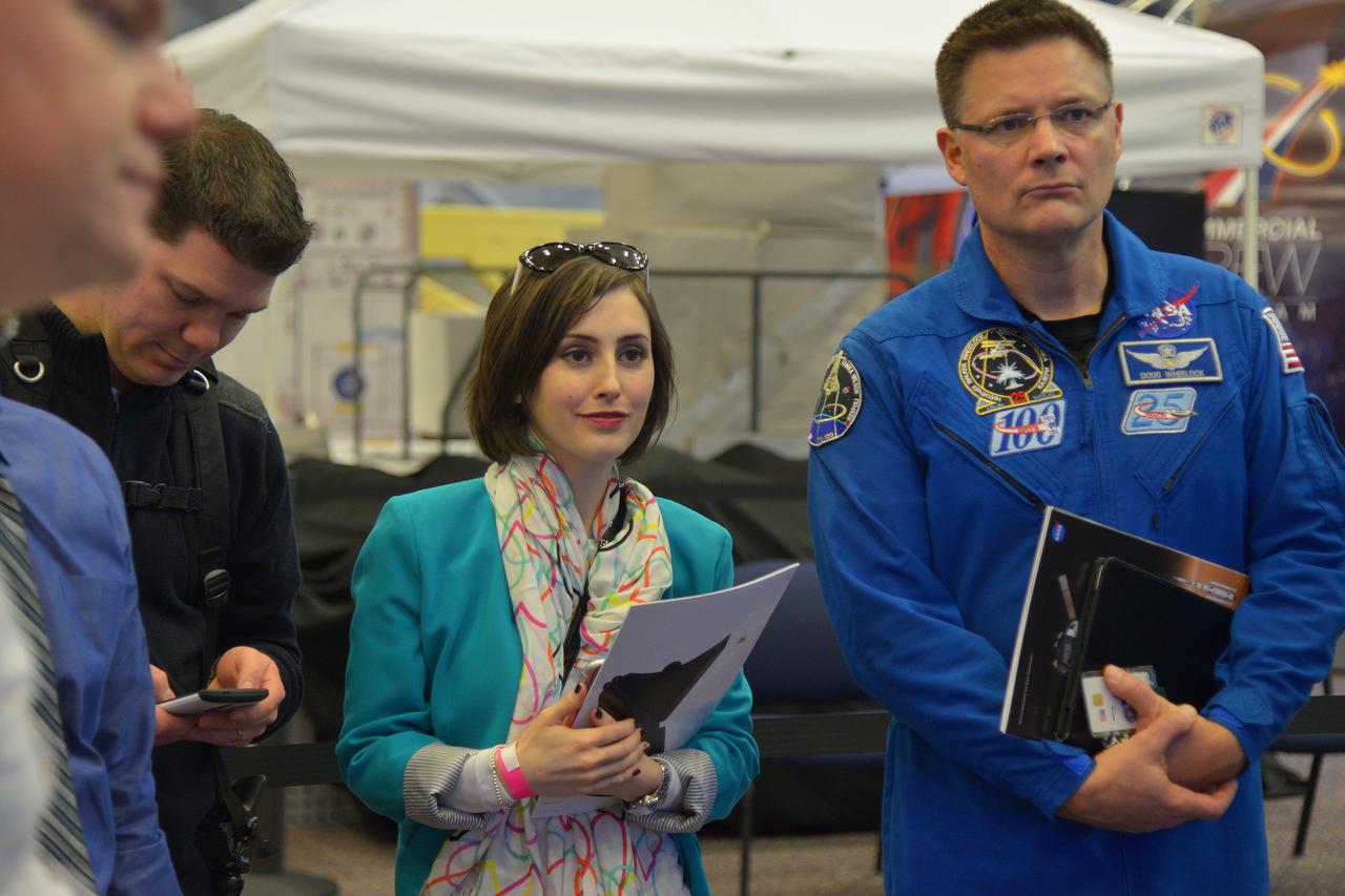 #Tweeunion social media participants talk with Orion engineer Stu McClung and astronaut Doug Wheelock about Orion's first flight in the Space Vehicle Mockup Facility in Building 9 of Johnson Space Center in Houston on Jan. 30, 2015. Part of Batch image transfer from Flickr.