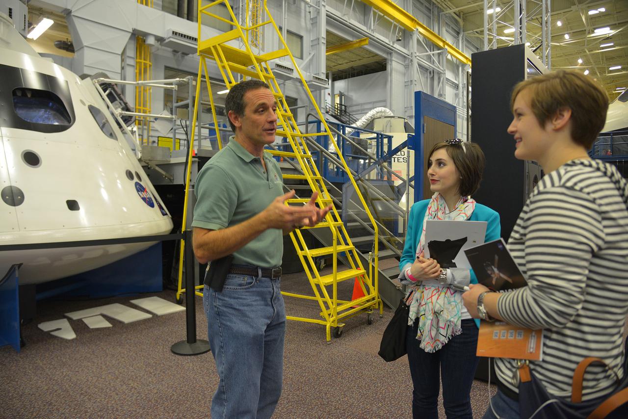 #Tweeunion social media participants talk with Orion engineer Stu McClung about Orion's first flight in the Space Vehicle Mockup Facility in Building 9 of Johnson Space Center in Houston on Jan. 30, 2015. Part of Batch image transfer from Flickr.