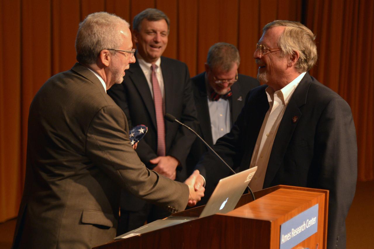 The Orion leadership (including Orion Program Manager Mark Geyer) visited Ames Research Center in California on March 2, 2015 to recognize the great work performed at the center in support of Orion's first flight, Exploration Flight Test-1 (EFT-1). Part of Batch image transfer from Flickr.