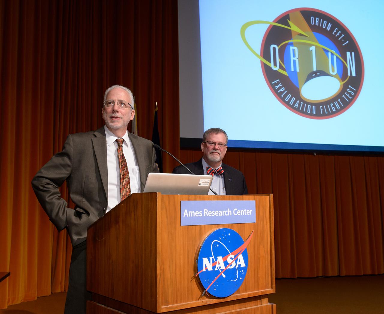 The Orion leadership visited Ames Research Center in California on March 2, 2015 to recognize the great work performed at the center in support of Orion's first flight, Exploration Flight Test-1 (EFT-1).