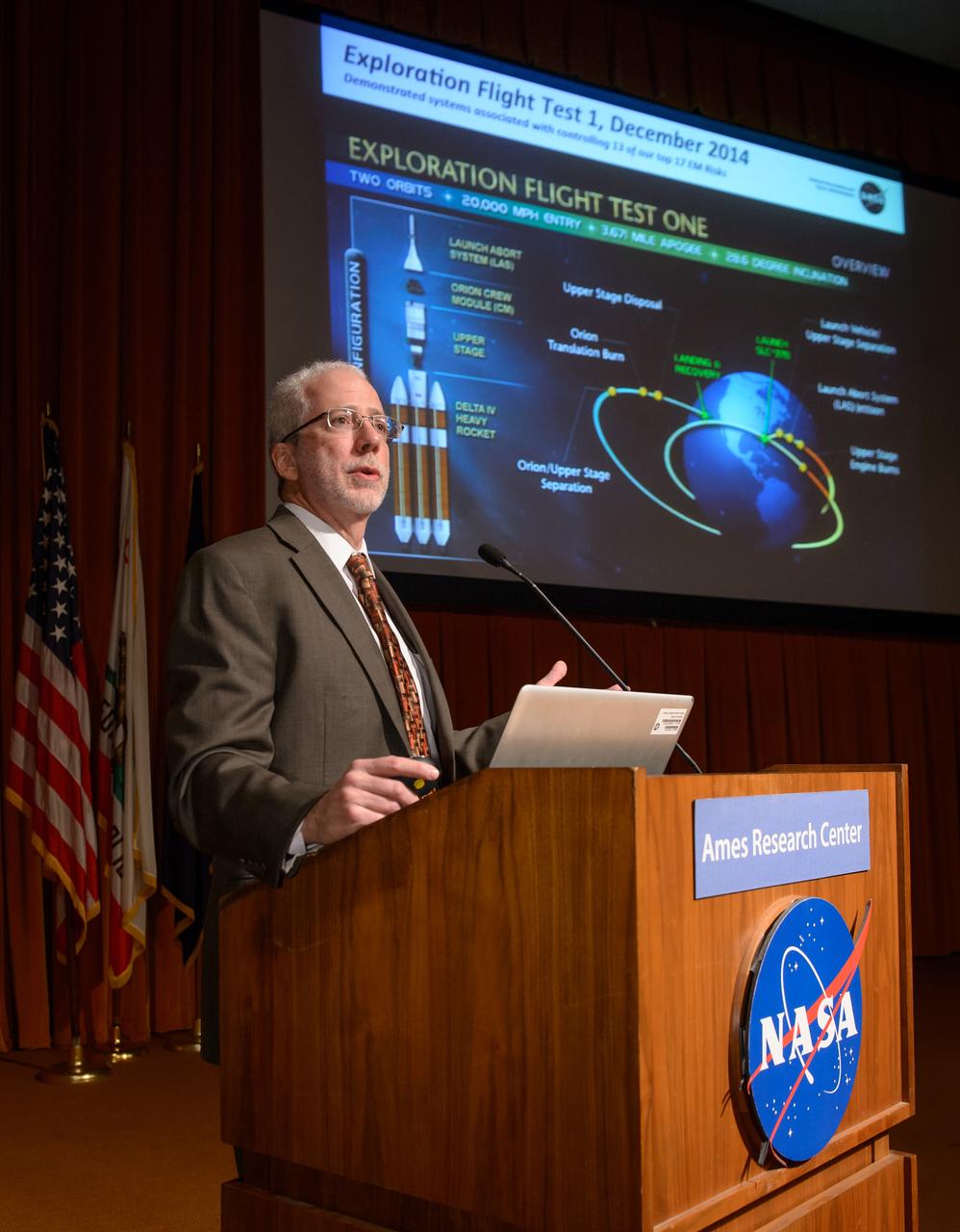 The Orion leadership (including Orion Program Manager Mark Geyer) visited Ames Research Center in California on March 2, 2015 to recognize the great work performed at the center in support of Orion's first flight, Exploration Flight Test-1 (EFT-1). Part of Batch image transfer from Flickr.