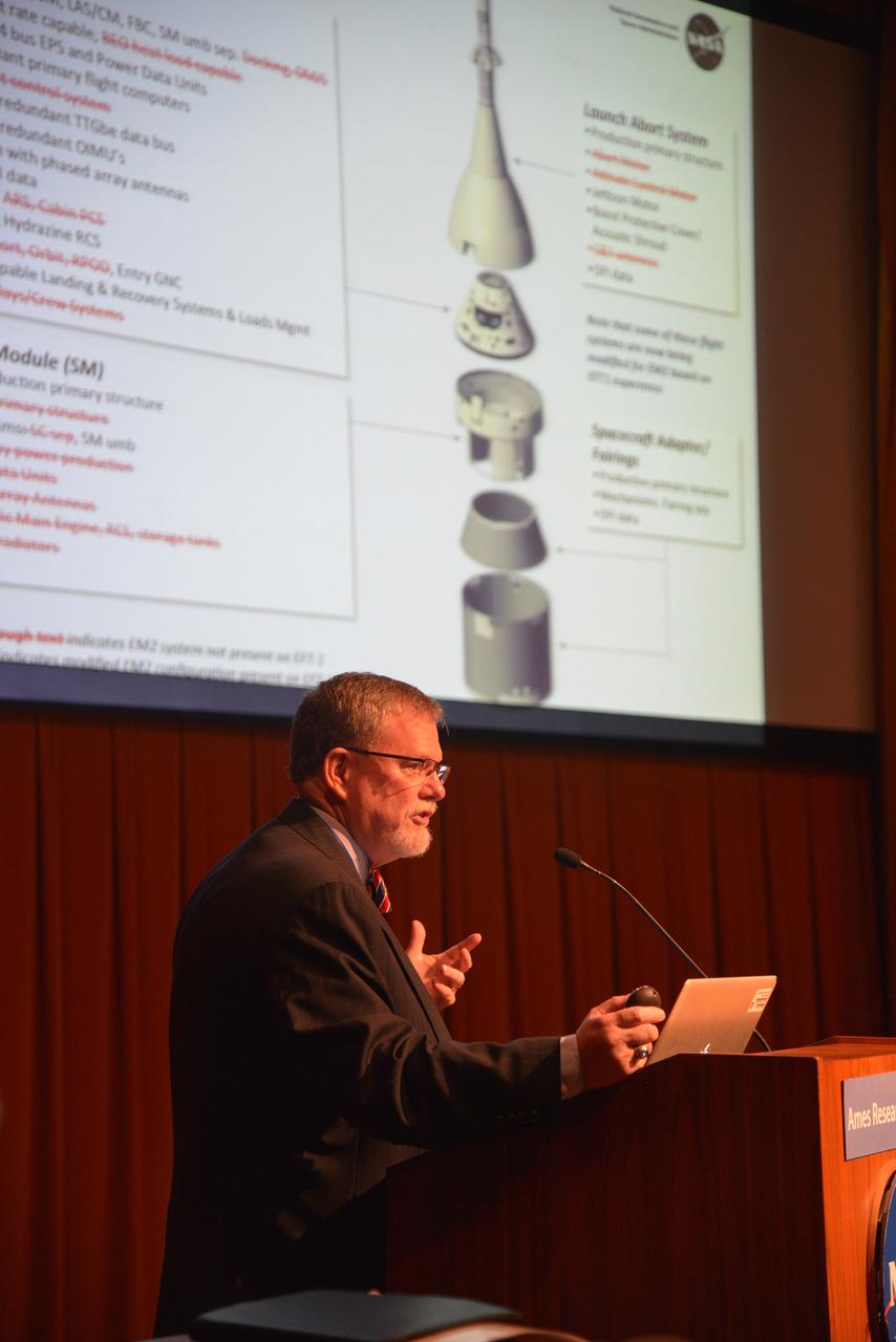 The Orion leadership (including Orion Program Manager Mark Geyer) visited Ames Research Center in California on March 2, 2015 to recognize the great work performed at the center in support of Orion's first flight, Exploration Flight Test-1 (EFT-1). Part of Batch image transfer from Flickr.