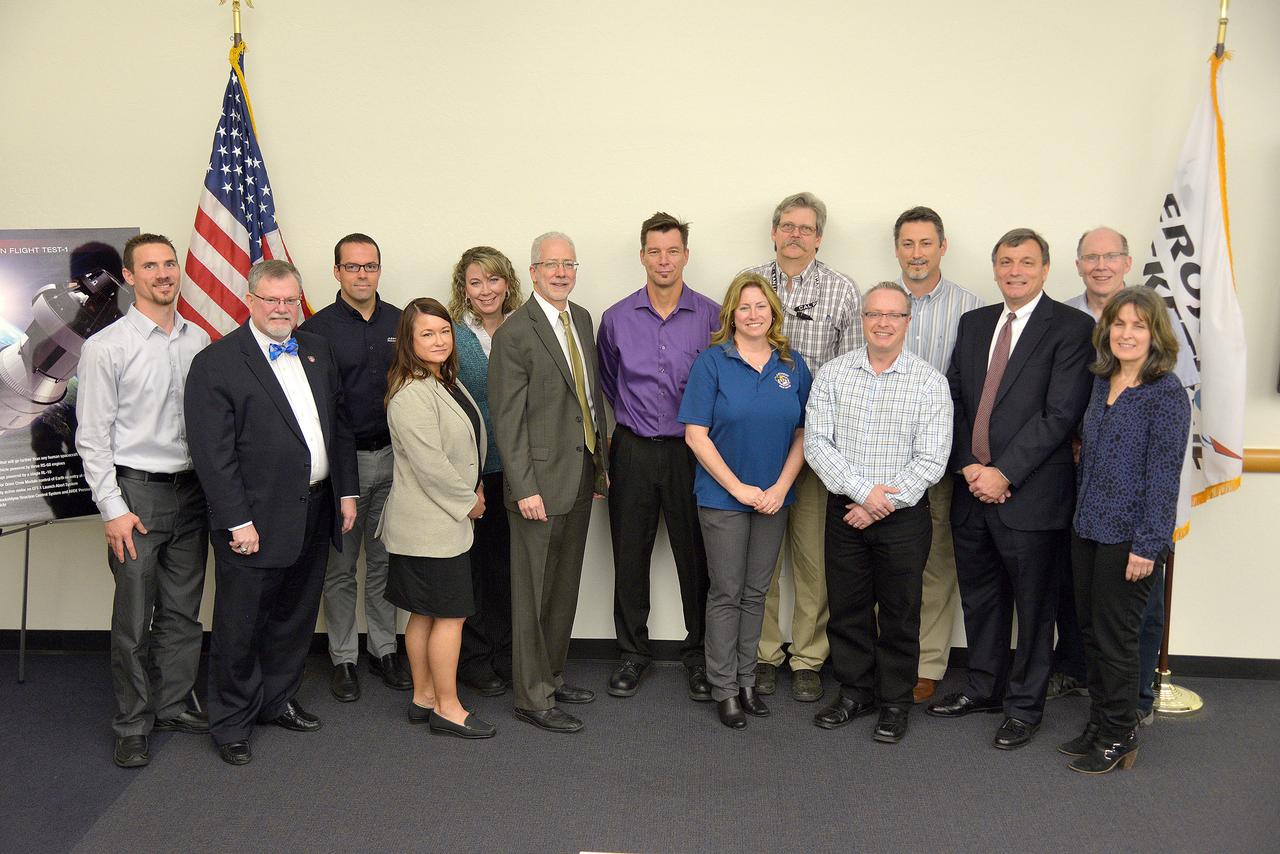 Orion leadership visits Aerojet Rocketdyne in Sacramento, CA on March 3, 2015 to recognize the great work performed in support of Orion's first flight, Exploration Flight Test-1 (EFT-1). Part of Batch image transfer from Flickr.
