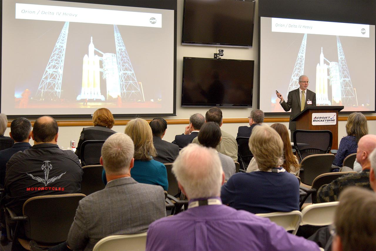 Orion leadership  (including Orion Program Manager Mark Geyer) visits Aerojet Rocketdyne in Sacramento, CA on March 3, 2015 to recognize the great work performed in support of Orion's first flight, Exploration Flight Test-1 (EFT-1). Part of Batch image transfer from Flickr.