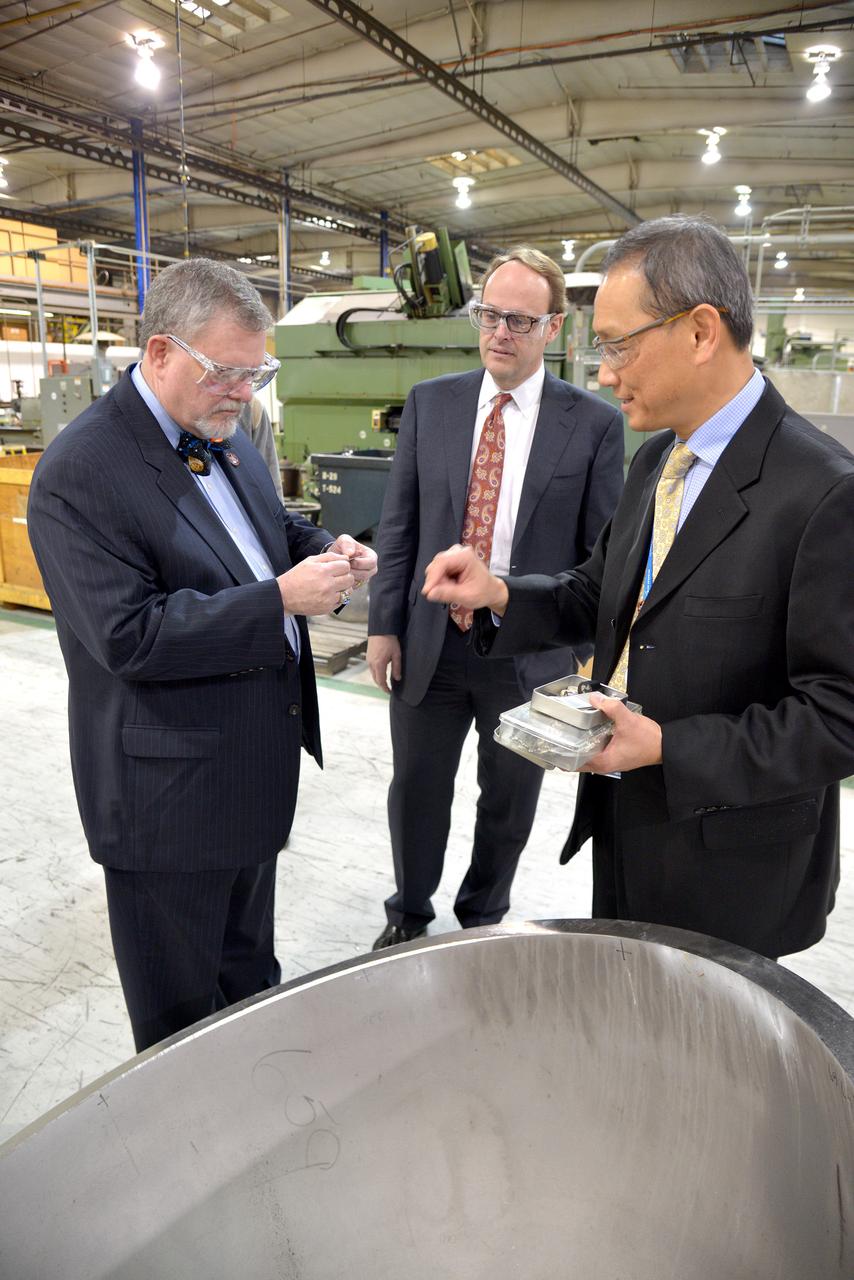 The team at Orbital ATK shows Lockheed Martin Orion Program Manager Mike Hawes the propellant tank manufacturing workshop in California on March 4, 2015. Part of Batch image transfer from Flickr.
