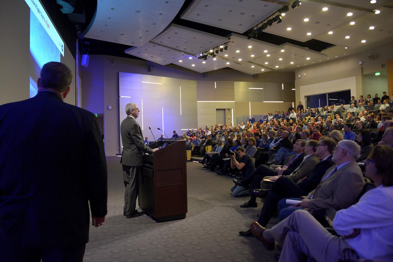 Orion leadership visited the Jet Propulsion Laboratory in California on March 4, 2015 to recognize the great work performed at the center in support of Orion's first flight, Exploration Flight Test-1 (EFT-1). Part of Batch image transfer from Flickr.