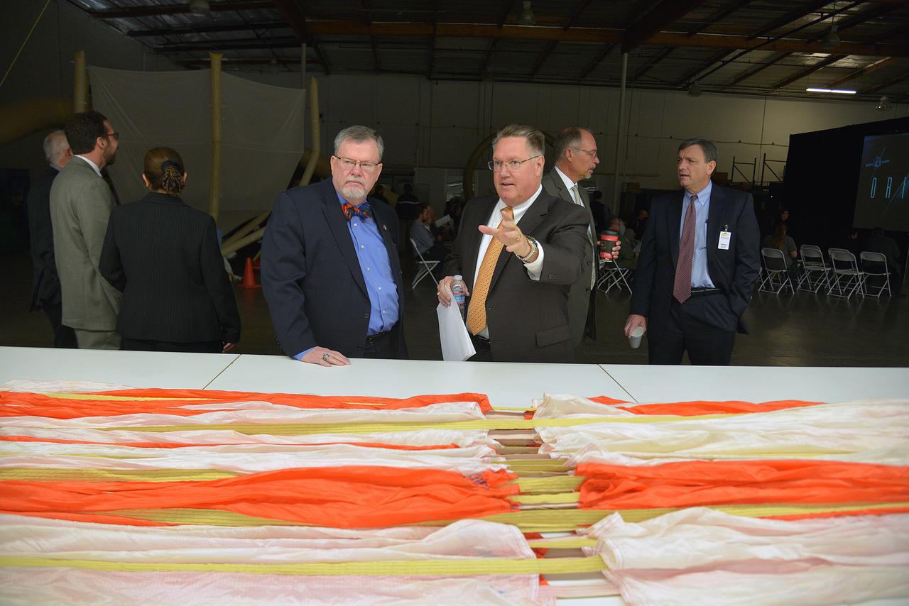 Orion leadership visited Airborne Systems in Santa Ana, California on March 5, 2015 to recognize the great work performed in support of Orion's first flight, Exploration Flight Test-1 (EFT-1). Part of Batch image transfer from Flickr.