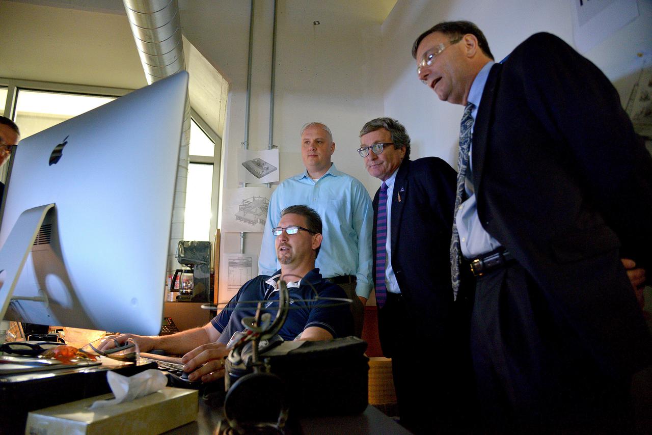 The Orion leadership team visits Janicki Industries in Sedro-Woolley, Washington on March 9, 2015 to thank them for their work in support of Exploration Flight Test-1 (EFT-1). Janicki is a small business that specializes in producing custom tooling fixtures and composite structures. Part of Batch image transfer from Flickr.