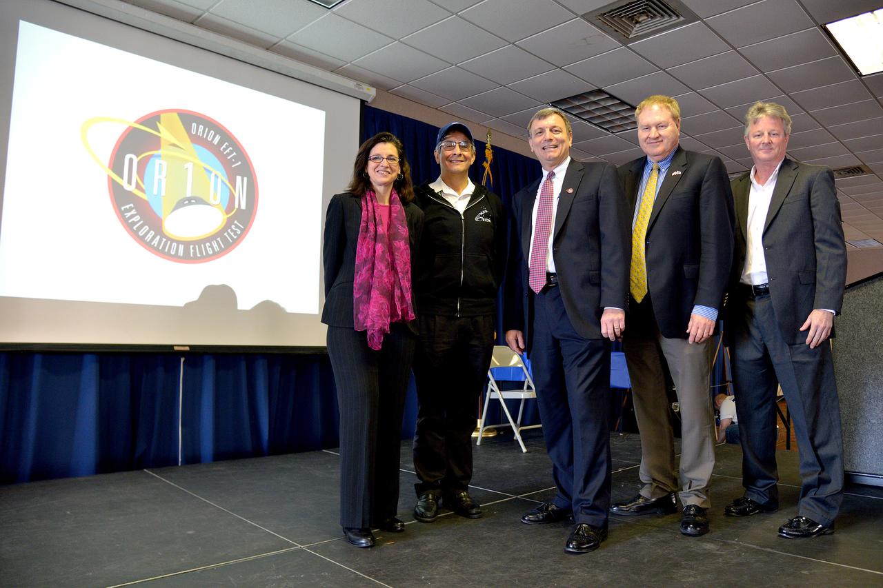 The Michoud Assembly Facility Orion Program Event showcases highlights from the successful Exploration Flight Test-1 mission on March 16, 2015. In addition, the Lockheed Martin and NASA Orion Program Managers will thank the employees and companies for their contribution toward developing the systems needed to enable NASA's future human exploration capabilities in deep space. Part of Batch image transfer from Flickr.