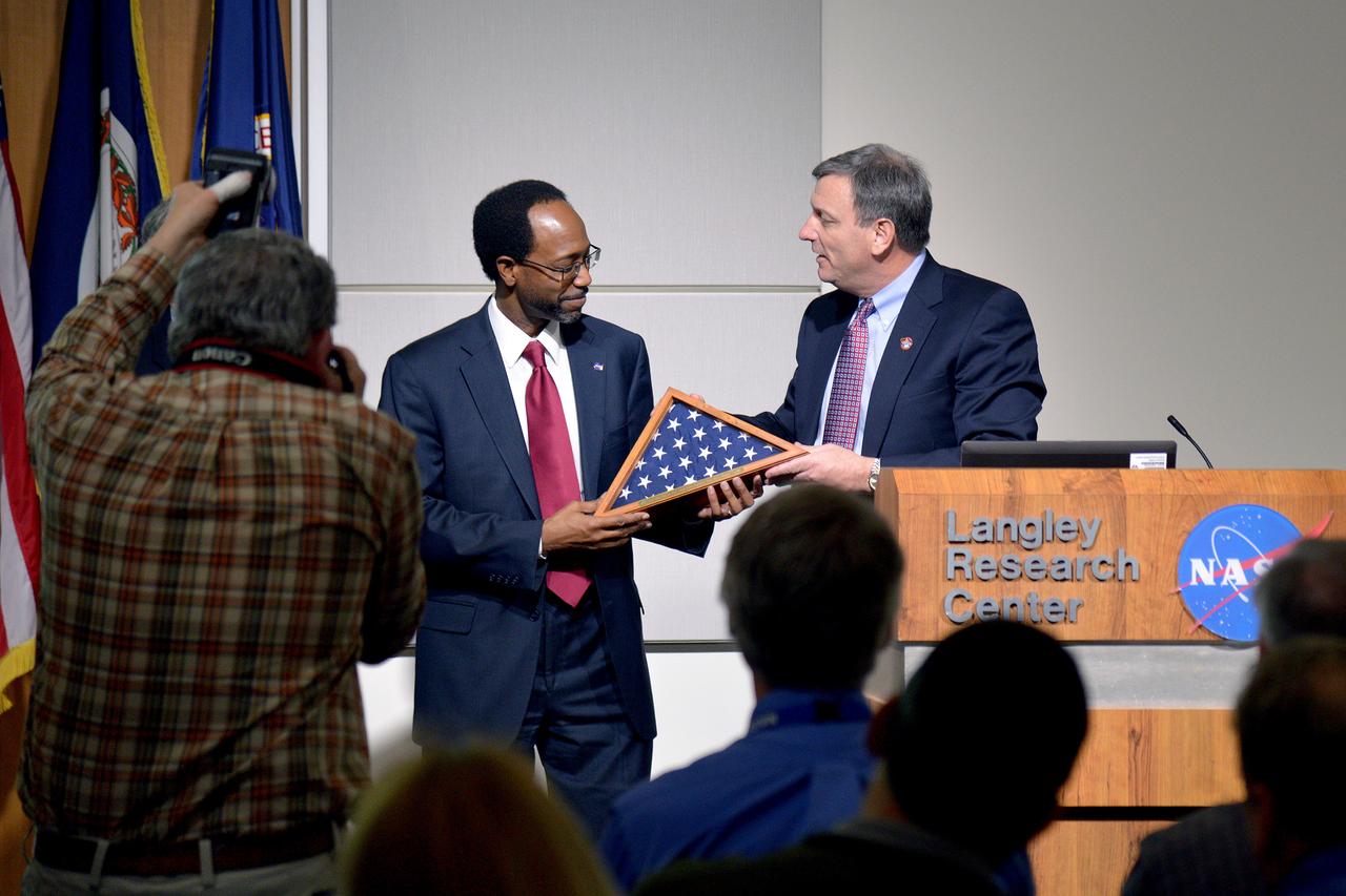 NASA and Lockheed Martin Orion leadership visit Langley Research Center in Hampton, VA on March 19, 2015 to celebrate the center's contribution to Orion's Exploration Flight Test-1 (EFT-1).  Part of Batch image transfer from Flickr.