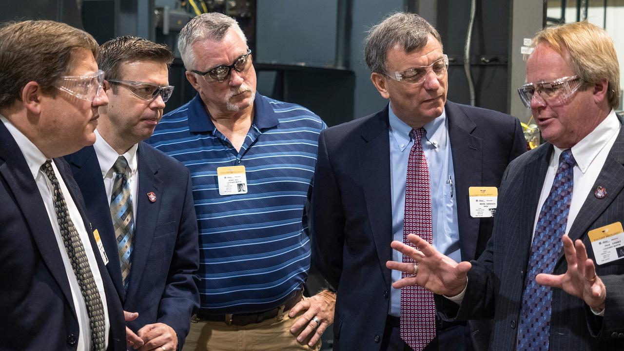 The Orion team visits Major Tool and Machine in Indianapolis, Indiana to see the progress on the cone panel for the Artemis I Orion spacecraft on June 11, 2015. Part of Batch image transfer from Flickr.