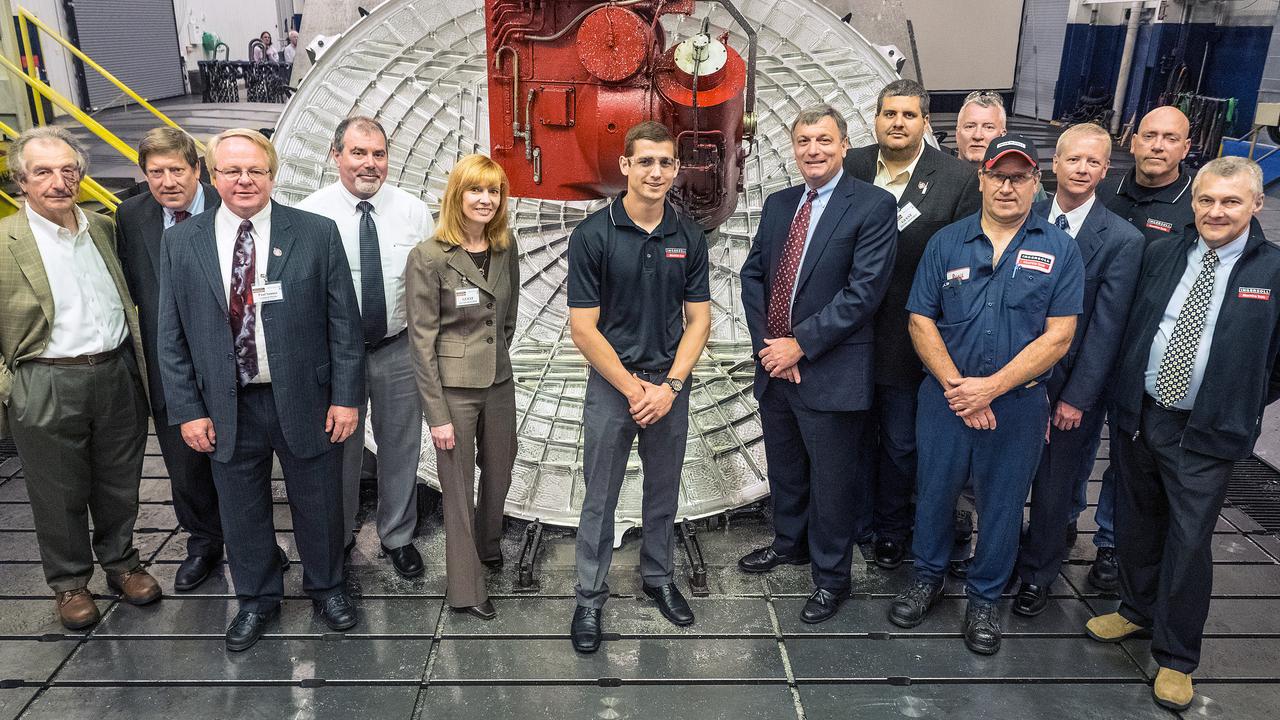 The Orion team visits Ingersoll In Rockford, IL, to see the progress on the aft bulkhead for the Artemis I Orion spacecraft on June 12, 2015.  Part of Batch image transfer from Flickr.