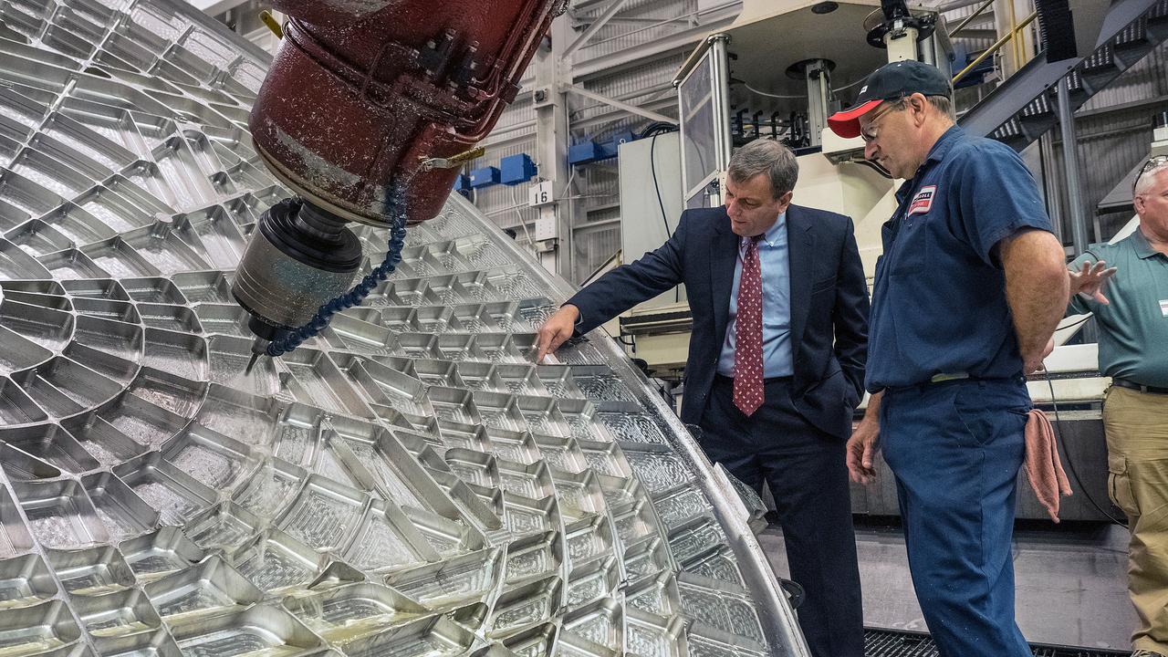 The Orion team visits Ingersoll In Rockford, IL, to see the progress on the aft bulkhead for the Artemis I Orion spacecraft on June 12, 2015.  Part of Batch image transfer from Flickr.