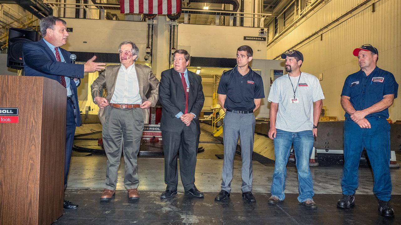 The Orion team visits Ingersoll In Rockford, IL, to see the progress on the aft bulkhead for the Artemis I Orion spacecraft on June 12, 2015.  Part of Batch image transfer from Flickr.