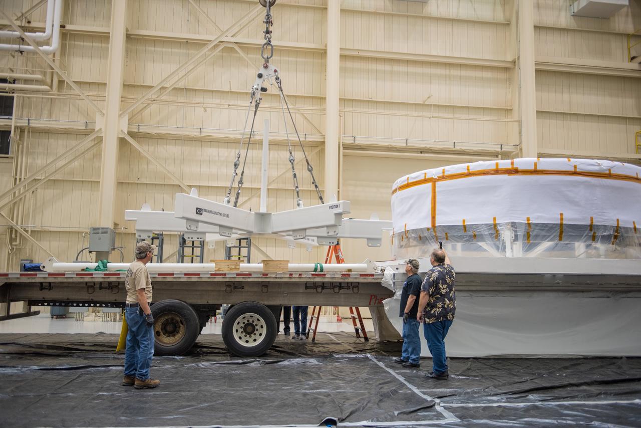 The Orion Crew Module Adapter simulator arrives at NASA Glenn's Plum Brook Station Space Power Facility in Sandusky, Ohio on June 24, 2015. Part of Batch image transfer from Flickr.