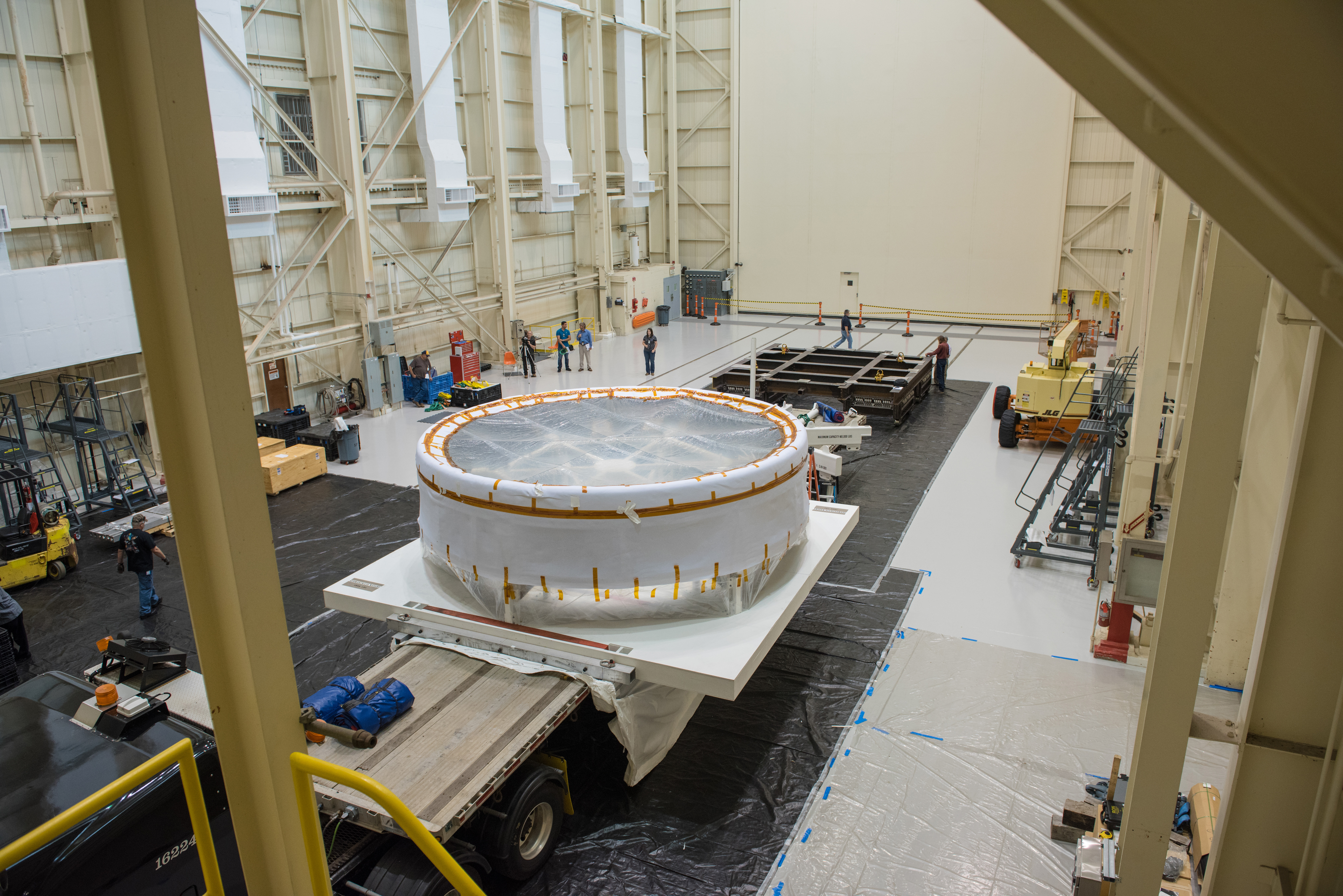 The Orion Crew Module Adapter simulator arrives at NASA Glenn's Plum Brook Station Space Power Facility in Sandusky, Ohio on June 24, 2015. Part of Batch image transfer from Flickr.