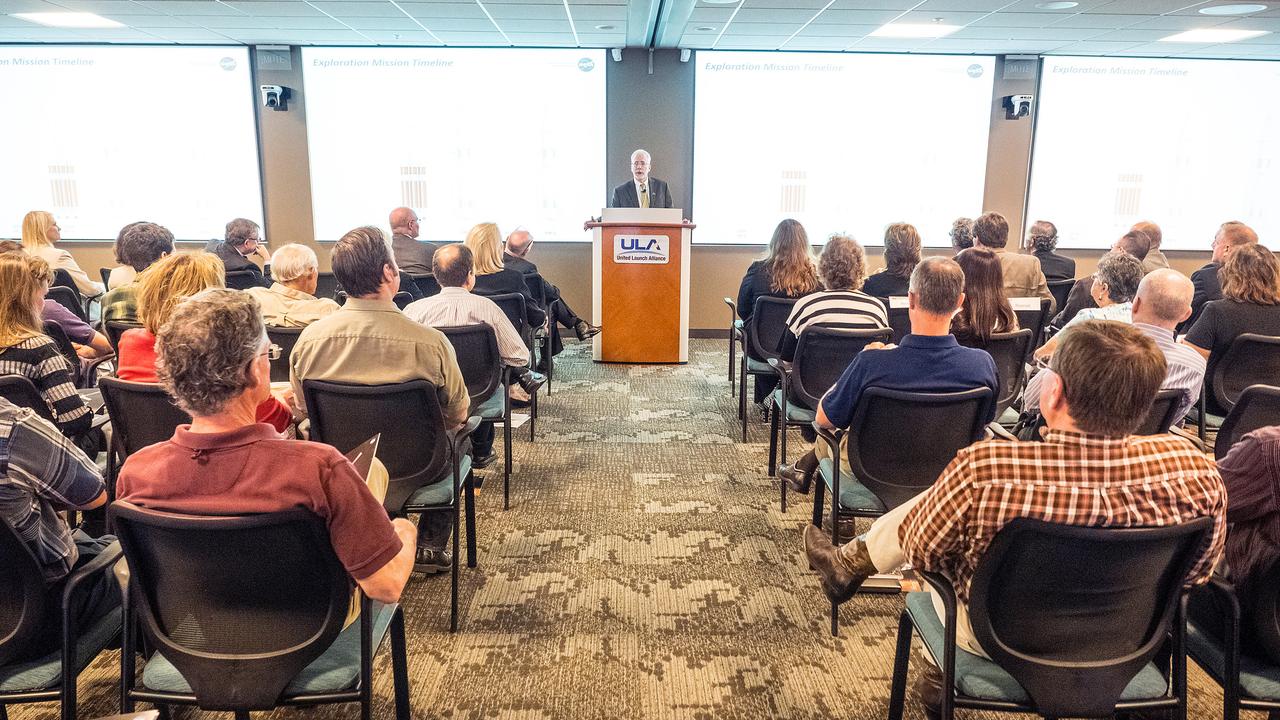 The Orion team visits United Launch Alliance in Denver, Colorado on July 14, 2015 to recognize their efforts in making Exploration Flight Test-1 (EFT-1) a success. Part of Batch image transfer from Flickr.