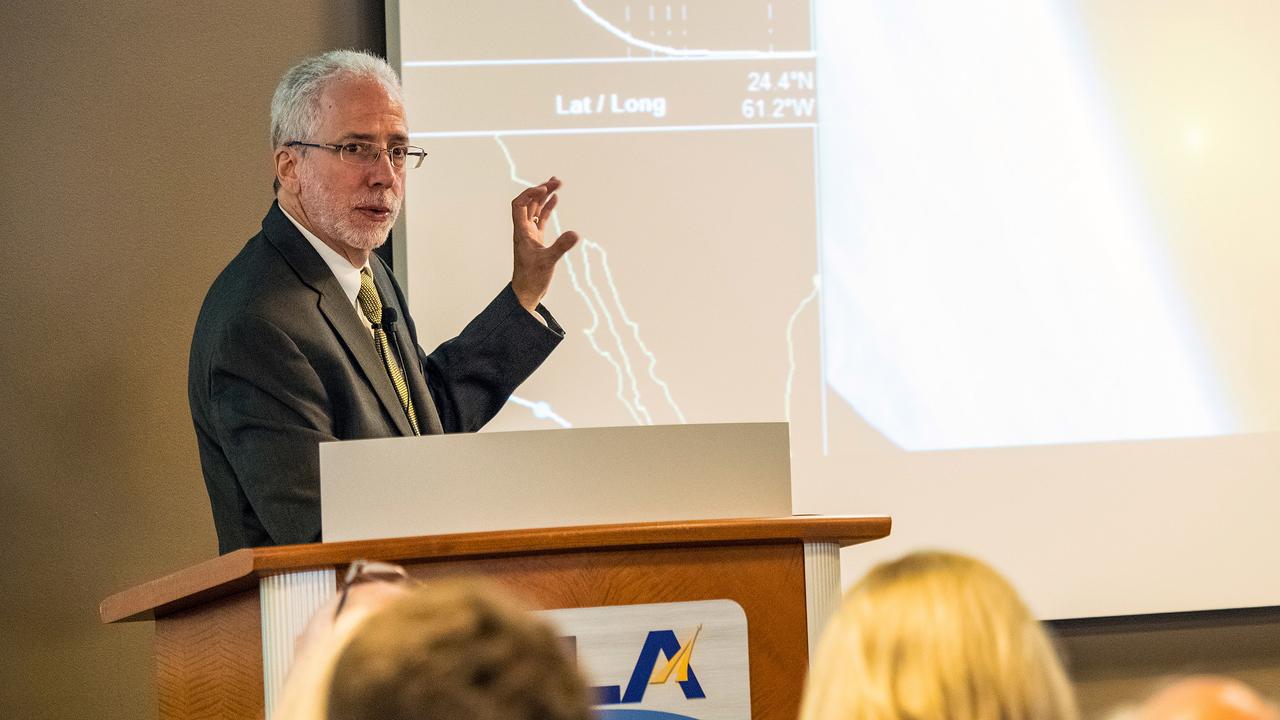 The Orion team visits United Launch Alliance in Denver, Colorado on July 14, 2015 to recognize their efforts in making Exploration Flight Test-1 (EFT-1) a success. Orion program manager, Mark Geyer, is at podium. Part of Batch image transfer from Flickr.