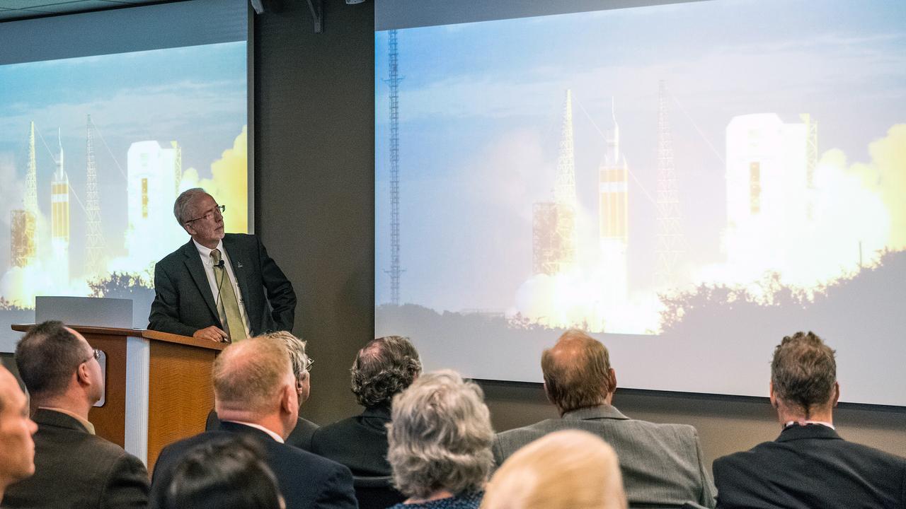The Orion team visits United Launch Alliance in Denver, Colorado on July 14, 2015 to recognize their efforts in making Exploration Flight Test-1 (EFT-1) a success. Part of Batch image transfer from Flickr.