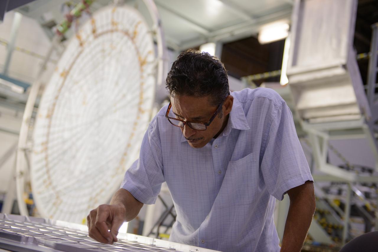 Lockheed Martin engineers at Michoud Assembly Facility in New Orleans, Louisiana, prepare elements of the Orion pressure vessel for welding on Sept. 23, 2015.  Part of Batch image transfer from Flickr.