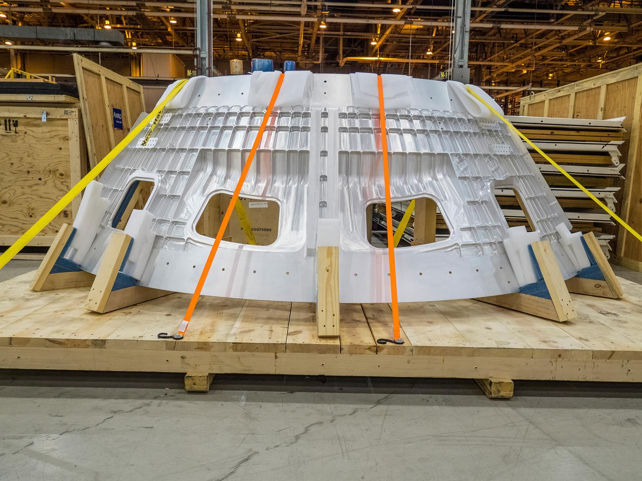 An Artemis I Orion cone panel is prepared for welding at the Michoud Assembly Facility in New Orleans, Louisiana on Oct. 12, 2015. Part of Batch image transfer from Flickr.