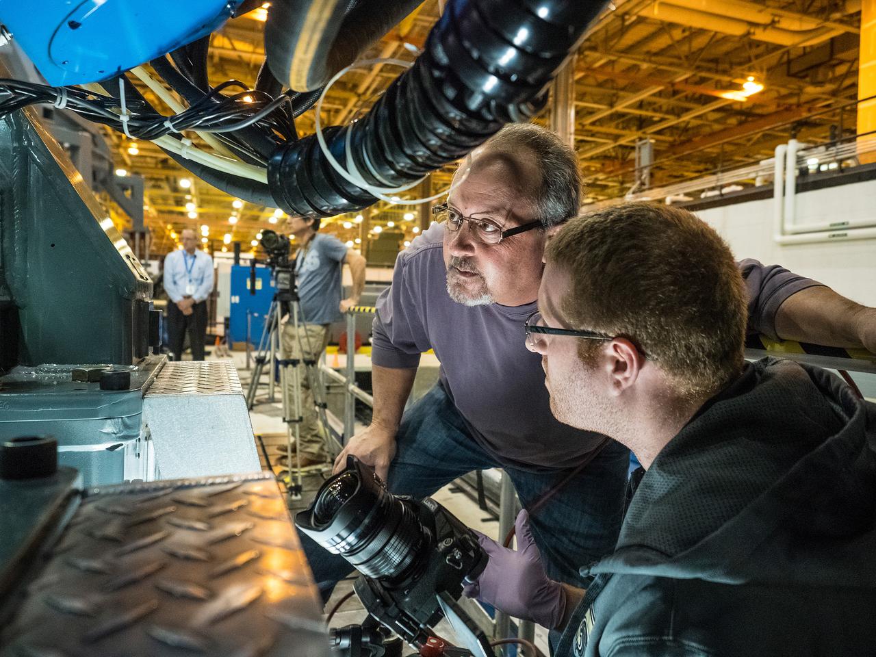 The Lockheed Martin team completes the final weld of the cone section of the Artemis I Orion crew module pressure vessel at NASA's Michoud Assembly Facility in New Orleans on Nov. 13, 2015. Part of Batch image transfer from Flickr.