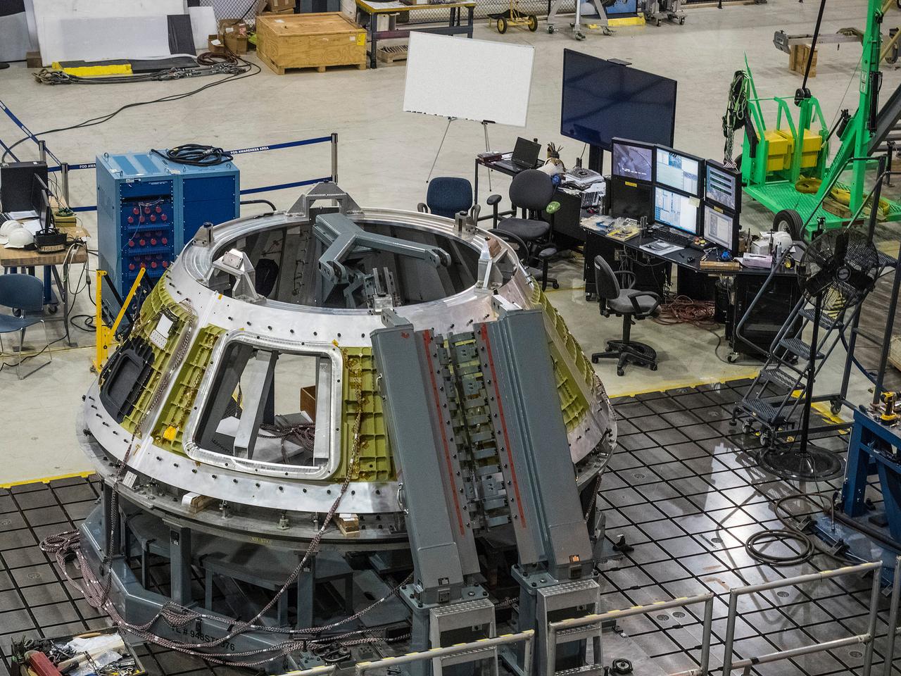 The Lockheed Martin team completes the final weld of the cone section of the Artemis I Orion crew module pressure vessel at NASA's Michoud Assembly Facility in New Orleans on Nov. 13, 2015. Part of Batch image transfer from Flickr.
