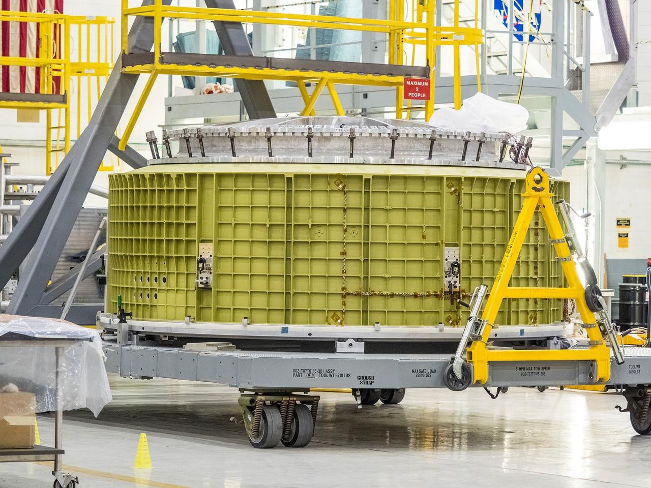The completed barrel and aft bulkhead of the Orion Artemis I pressure vessel at NASA's Michoud Assembly Facility in New Orleans on Nov. 15, 2015.  Part of Batch image transfer from Flickr.