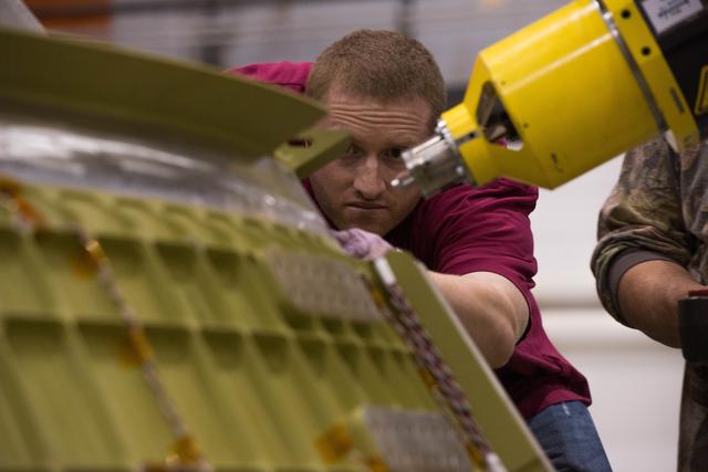 NASA image: Orion EM1 plug welds in PV2 and PV3