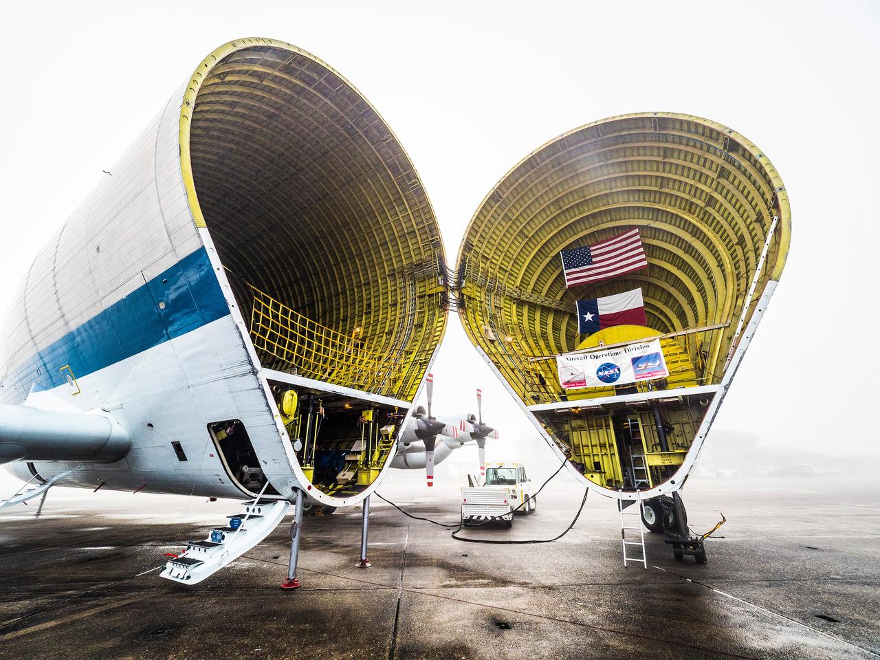 The Artemis I Orion crew module pressure vessel is loaded on NASA's Super Guppy plane in New Orleans for transport to Kennedy Space Center on Feb. 1, 2016. Part of Batch image transfer from Flickr.