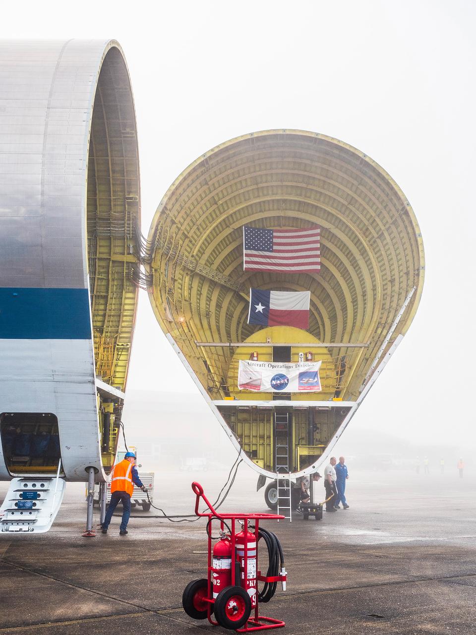 The Artemis I Orion crew module pressure vessel is loaded on NASA's Super Guppy plane in New Orleans for transport to Kennedy Space Center on Feb. 1, 2016. Part of Batch image transfer from Flickr.