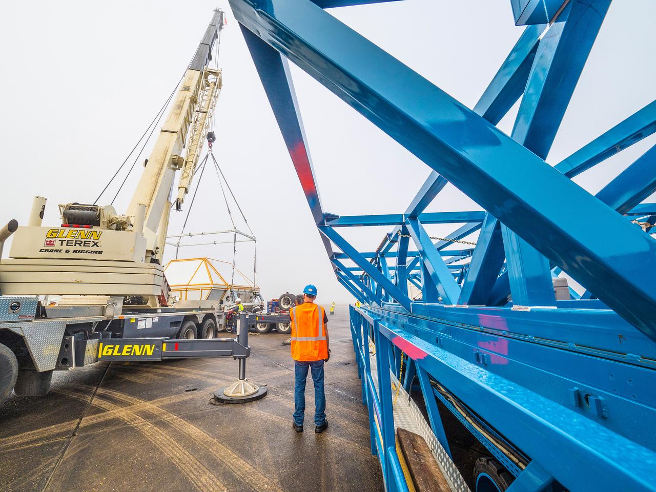 The Artemis I Orion crew module pressure vessel is loaded on NASA's Super Guppy plane in New Orleans for transport to Kennedy Space Center on Feb. 1, 2016. Part of Batch image transfer from Flickr.