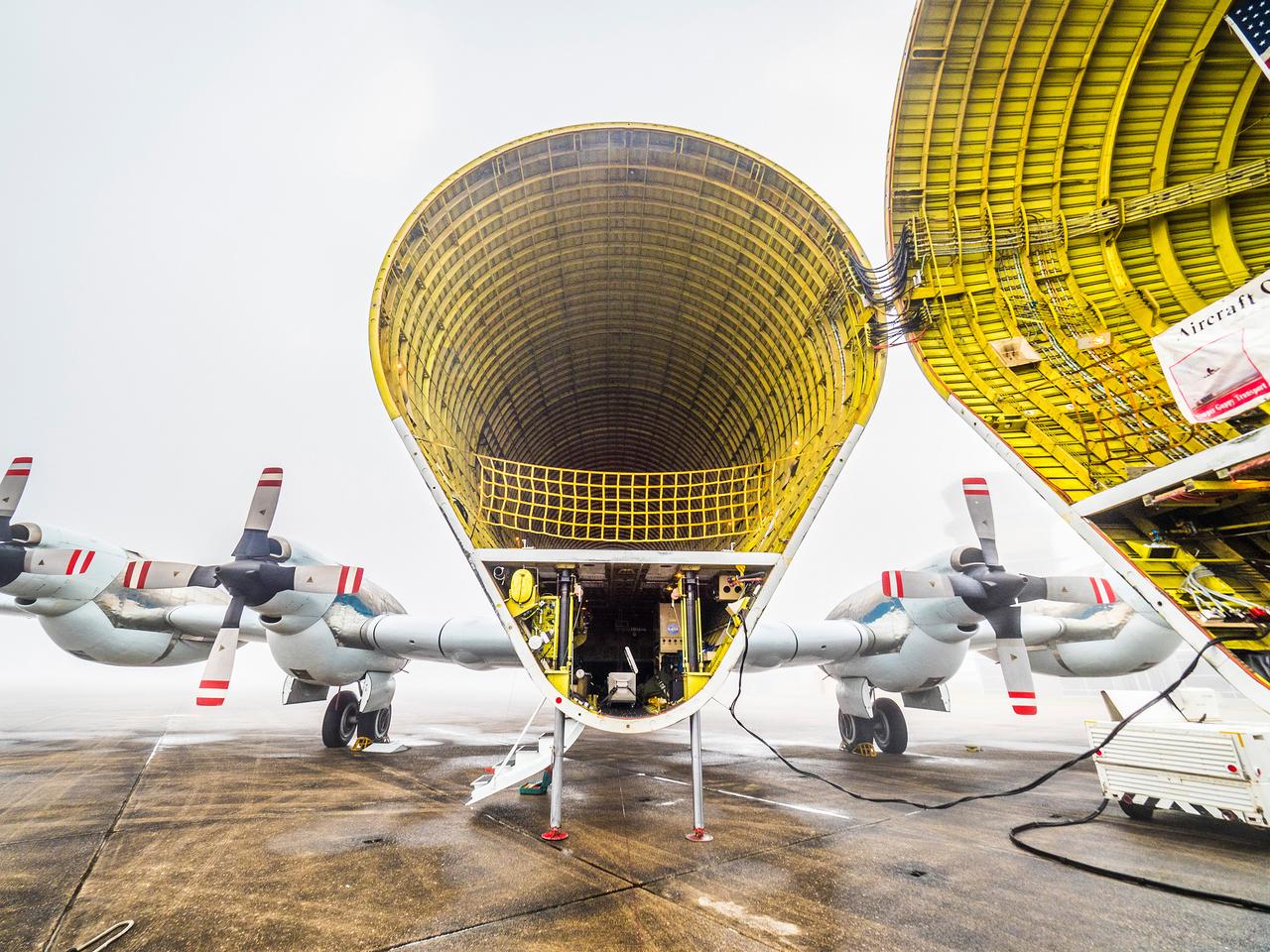 The Artemis I Orion crew module pressure vessel is loaded on NASA's Super Guppy plane in New Orleans for transport to Kennedy Space Center on Feb. 1, 2016. Part of Batch image transfer from Flickr.
