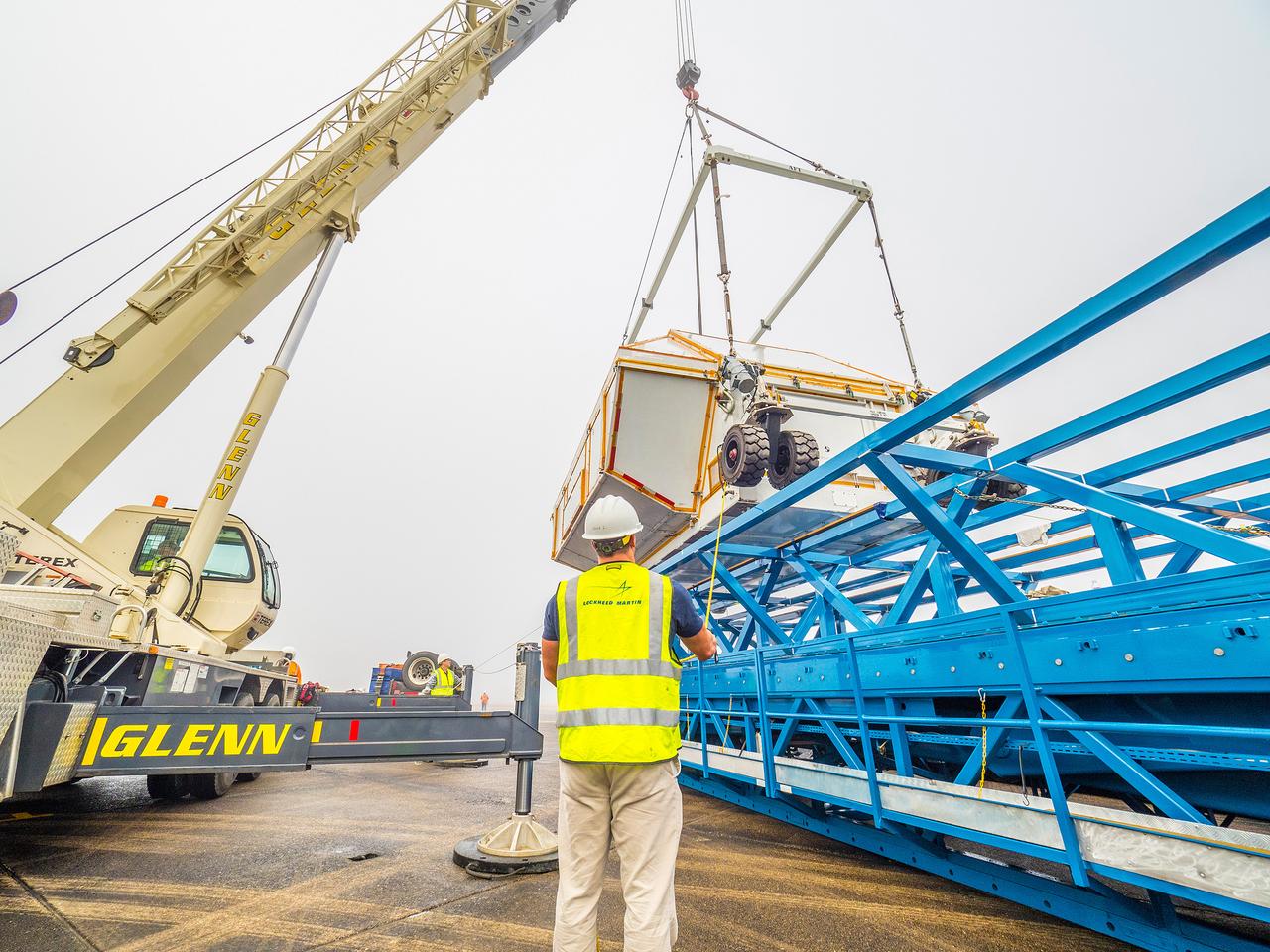 The Artemis I Orion crew module pressure vessel is loaded on NASA's Super Guppy plane in New Orleans for transport to Kennedy Space Center on Feb. 1, 2016. Part of Batch image transfer from Flickr.