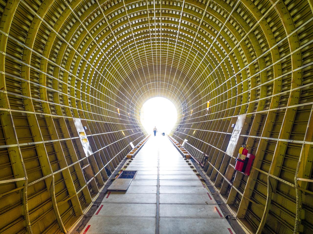 The Artemis I Orion crew module pressure vessel is loaded on NASA's Super Guppy plane in New Orleans for transport to Kennedy Space Center on Feb. 1, 2016.  Part of Batch image transfer from Flickr.
