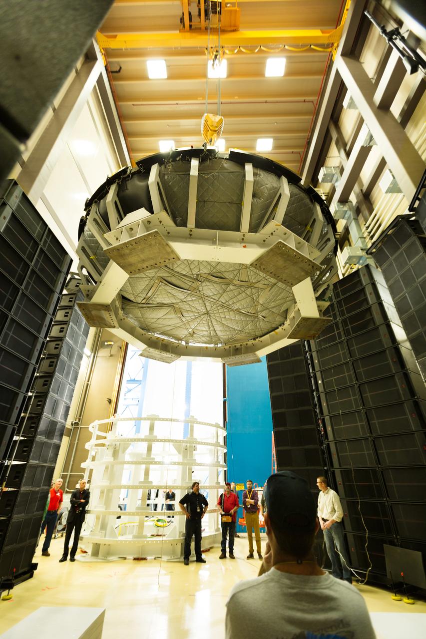 Direct Field Acoustic (DFA) Testing was successfully completed on the Exploration Flight Test-1 (EFT-1) crew module at the Lockheed Martin Waterton Reverberant Acoustic Lab (RAL) on March 1, 2016. DFA Testing is an alternative method for spacecraft module acoustic qualification and acceptance verification that is being investigated for use in the Orion program. Its portability would allow testing at KSC and eliminate the transportation risks and associated cost and schedule of performing this verification activity off-site. Two configurations were tested; one representing the future reverberant acoustic comparison test and one representing the future configuration for the Artemis I crew module. A mock-up of the service module without the fairings will also be tested to gather volumetric data to decide viability of performing DFA Testing on the Static Test Article (STA) SM in the 2016 Fall. Data will be used to develop predictive algorithms for future tests.