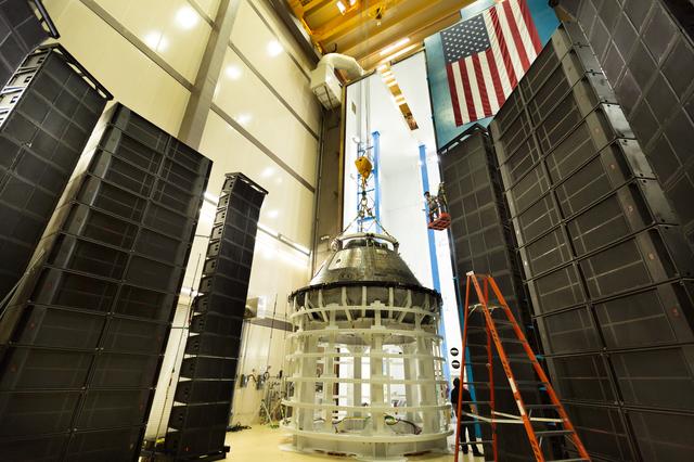 NASA image: Orion Crew Module Direct Field Acoustic Test
