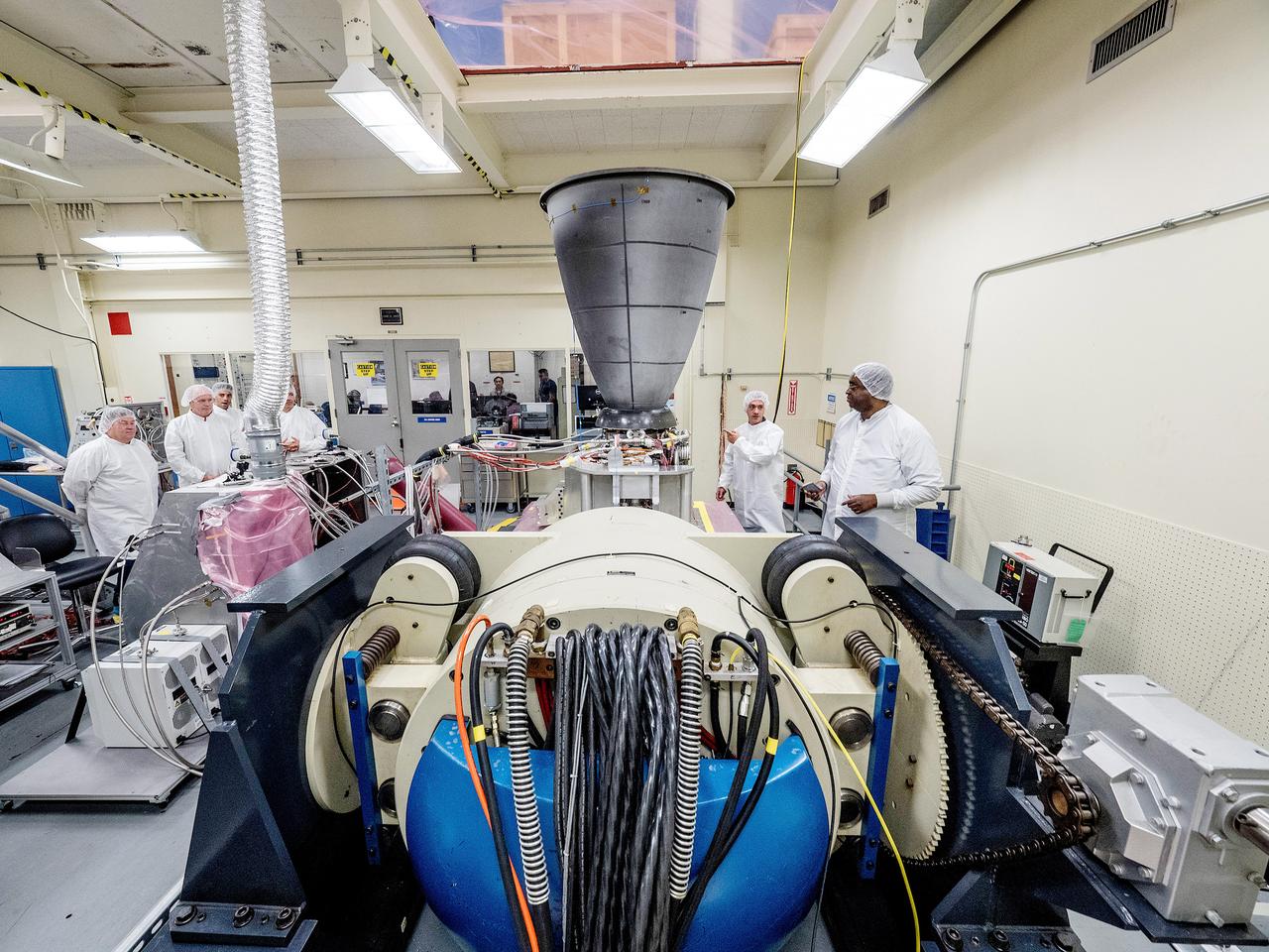 An Orbital Maneuvering System engine is vibration tested at NASA’s Johnson Space Center in Houston on June 16, 2016, before shipment to the agency’s White Sands Test Facility in New Mexico, where it will be fired to qualify the engine for use on Orion’s service module. The vibration testing will help ensure the engine can withstand the loads induced by launch on the agency’s Space Launch System rocket. This summer, another Orbital Maneuvering System engine will be tested at Johnson before it is supplied to ESA (European Space Agency) to integrate into Orion's service module, which will power, propel and cool Orion in space, and also provide consumables like air and water for future crews. ..ESA and its contractor Airbus Defence and Space are providing the service module for Artemis I. This Orbital Maneuvering System engine was used on the space shuttle to provide the thrust for orbital insertion, orbit circularization, orbit transfer, rendezvous, deorbit and abort situations and flew on 31 shuttle flights. The engine flying on Artemis I flew on 19 space shuttle flights, beginning with STS-41G in October 1984 and ending with STS-112 in October 2002.
