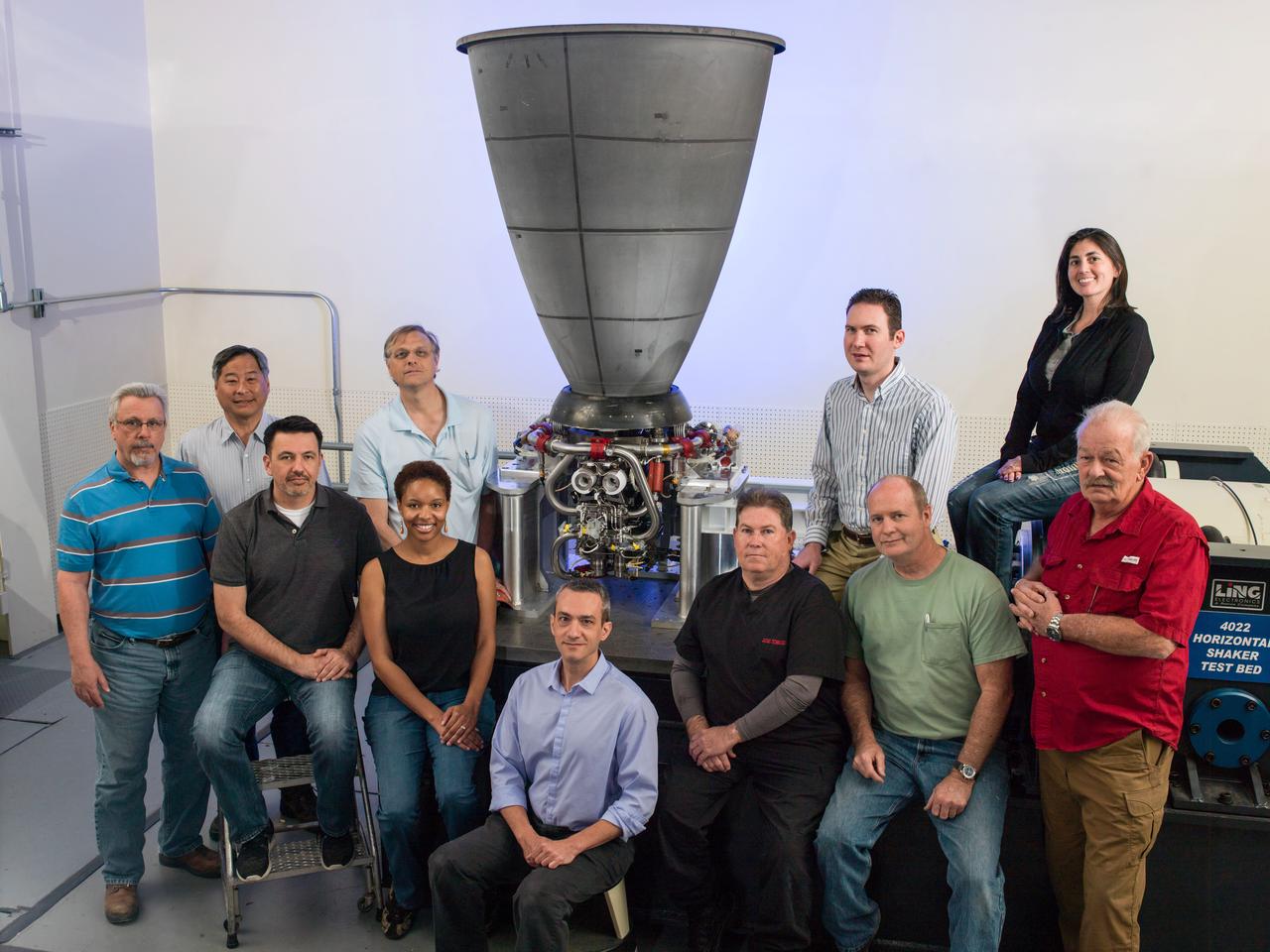 An Orbital Maneuvering System engine at NASA’s Johnson Space Center in Houston on March 28, 2016.