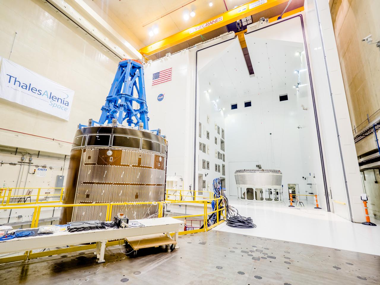 A successful test is completed of the European Structural Test Article (E-STA) partial tank vibration test (Y- axis at 80% power) performed on the Mechanical Vibration Facility (MVF) table at NASA Glenn’s Space Power Facility at Plum Brook Station, Sandusky, Ohio on Sept. 7, 2016 . Part of Batch images transfer from Flickr.