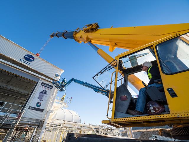 NASA image: Propulsion Qualification Module Installed at White Sands Test Fa
