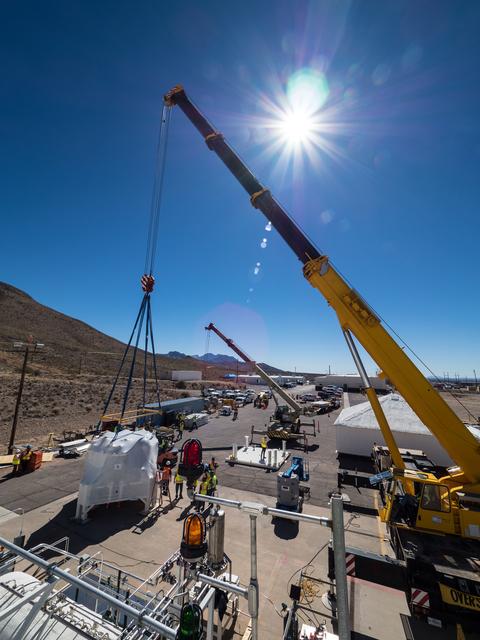 NASA image: Propulsion Qualification Module Installed at White Sands Test Fa