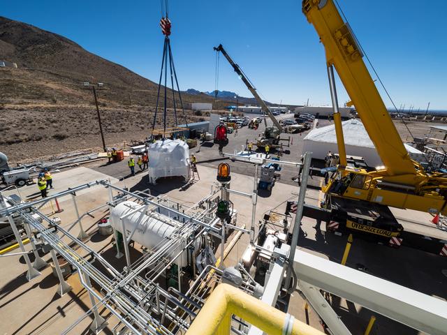 NASA image: Propulsion Qualification Module Installed at White Sands Test Fa