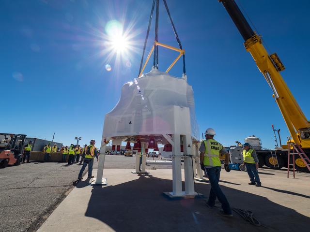 NASA image: Propulsion Qualification Module Installed at White Sands Test Fa