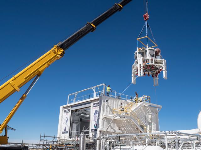 NASA image: Propulsion Qualification Module Installed at White Sands Test Fa