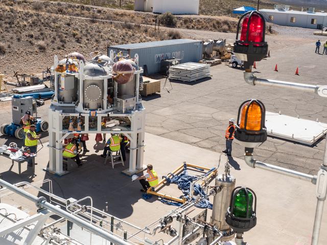 NASA image: Propulsion Qualification Module Installed at White Sands Test Fa